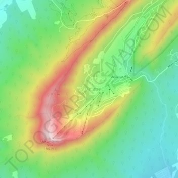 Massanuttenの地形図、標高、地勢