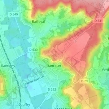 La Faïencerieの地形図、標高、地勢
