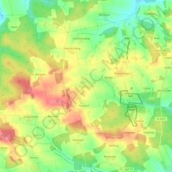 Failnbachの地形図、標高、地勢
