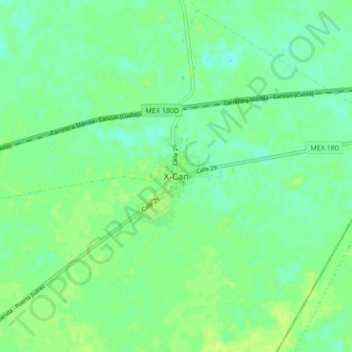 X-Canの地形図、標高、地勢