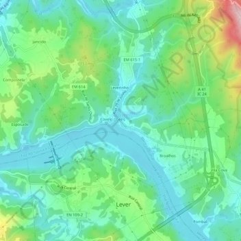 Lixaの地形図、標高、地勢
