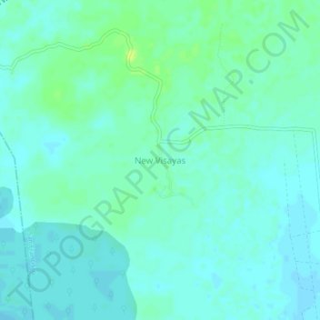 New Visayasの地形図、標高、地勢