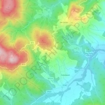 Cicianoの地形図、標高、地勢