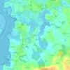 Quélénnecの地形図、標高、地勢
