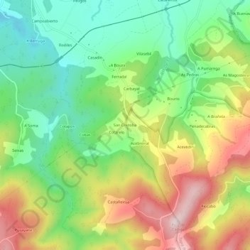 San Cristobaの地形図、標高、地勢