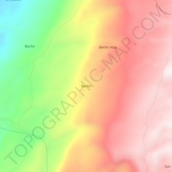 Berlinの地形図、標高、地勢