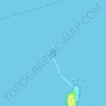 King Islandの地形図、標高、地勢
