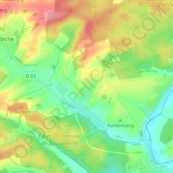 Beckerholzの地形図、標高、地勢