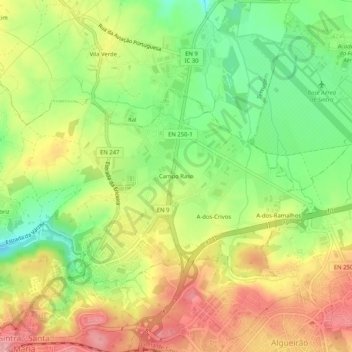 Campo Rasoの地形図、標高、地勢