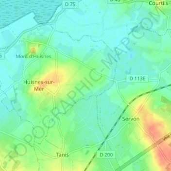 Le Reposの地形図、標高、地勢