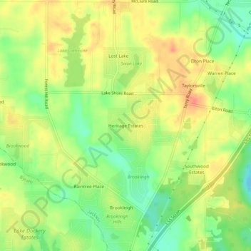 Heritage Estatesの地形図、標高、地勢