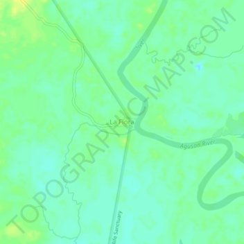 La Floraの地形図、標高、地勢