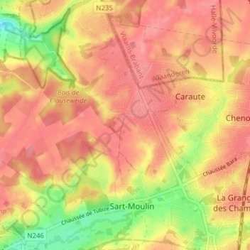 Culotの地形図、標高、地勢