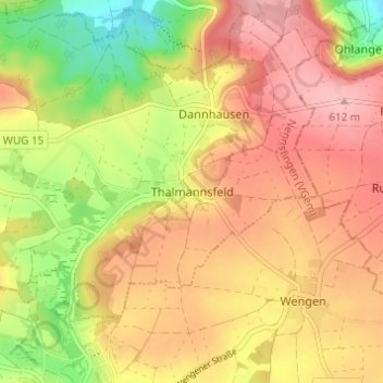 Thalmannsfeldの地形図、標高、地勢
