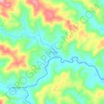 Chibungaの地形図、標高、地勢
