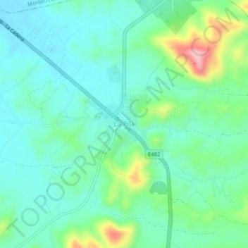 La Pilaの地形図、標高、地勢