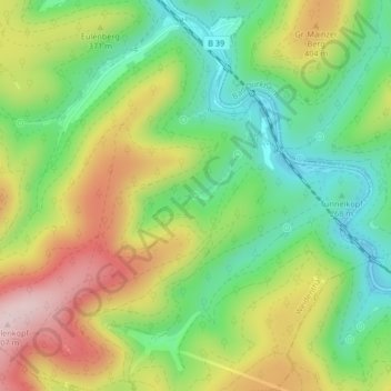 Elsa Host-Brunnenの地形図、標高、地勢