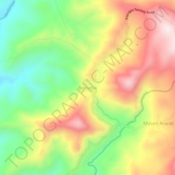 Bersebaの地形図、標高、地勢