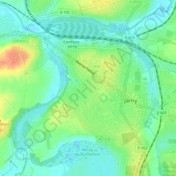 Saulxureの地形図、標高、地勢