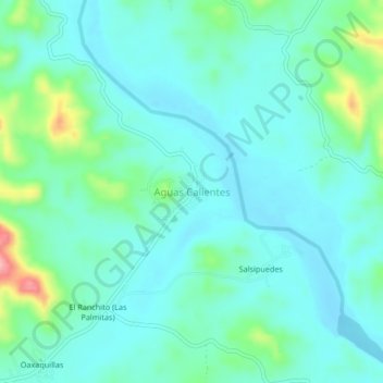 Aguas Calientesの地形図、標高、地勢