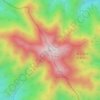 三頭山 西峰の地形図、標高、地勢