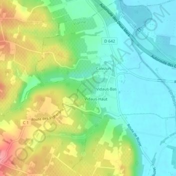 Galivetの地形図、標高、地勢