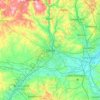 Derbyの地形図、標高、地勢