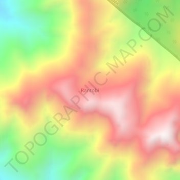 Rantobiの地形図、標高、地勢