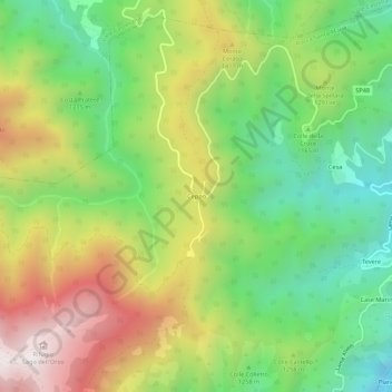 Ceppoの地形図、標高、地勢