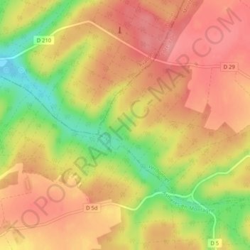 La Combe au Loupの地形図、標高、地勢
