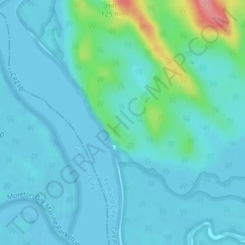Slipping Sandsの地形図、標高、地勢