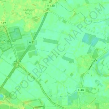 Meerbergの地形図、標高、地勢