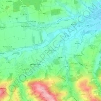 Perbersdorfの地形図、標高、地勢