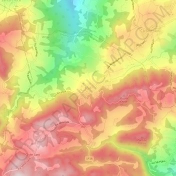 Tolèの地形図、標高、地勢