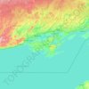 Prince Edwardの地形図、標高、地勢