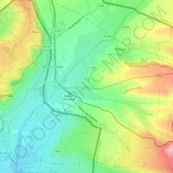 Hixの地形図、標高、地勢