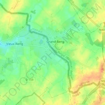 Lameriesの地形図、標高、地勢