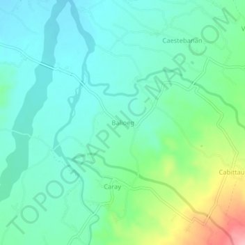 Balioegの地形図、標高、地勢