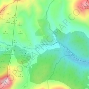 San Isidroの地形図、標高、地勢