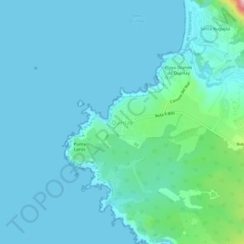 Quintayの地形図、標高、地勢