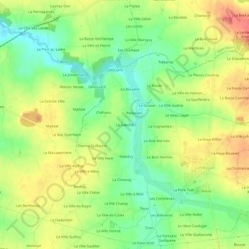 La Gancheの地形図、標高、地勢