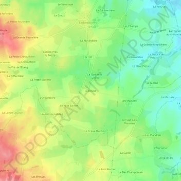 La Deviseの地形図、標高、地勢