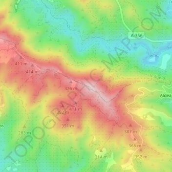 Torre de la Atalayaの地形図、標高、地勢
