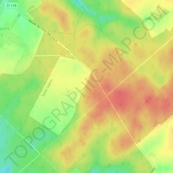 Sapin de Vancouvertの地形図、標高、地勢