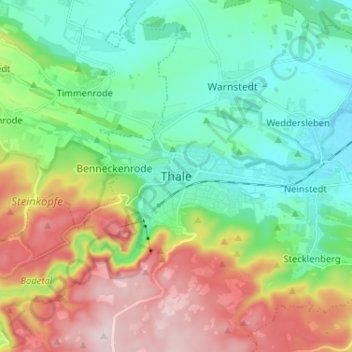 Thaleの地形図、標高、地勢