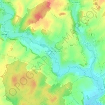 Rocheの地形図、標高、地勢