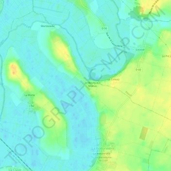 Le Perthuisの地形図、標高、地勢