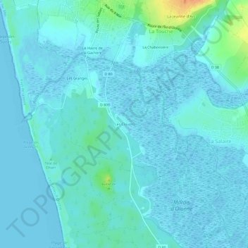 Les Clouzisの地形図、標高、地勢