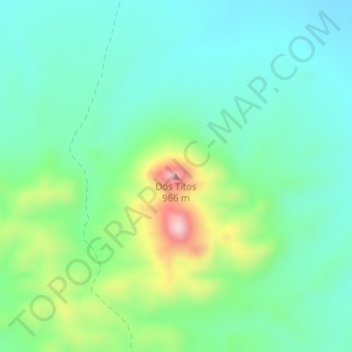 Dos Titosの地形図、標高、地勢