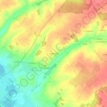 Chambrisseの地形図、標高、地勢
